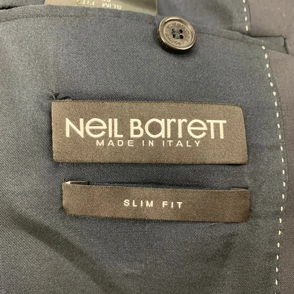 NEIL BARRETT Size 40 Navy Wool Single Breasted Slim Fit Sport Coat